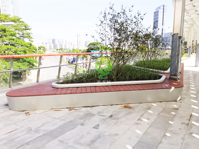 不銹鋼花池坐凳美化深圳前?？缃止珗@G9天橋城市戶外景觀