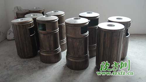  古意盎然，韶關(guān)園林仿銅玻璃鋼垃圾桶